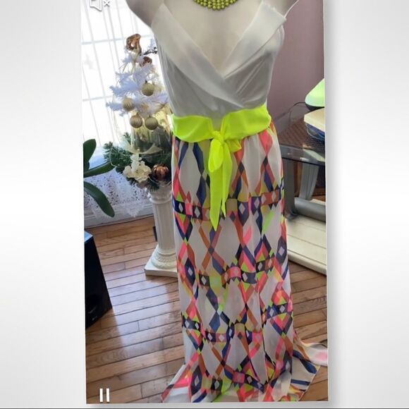 HERMOSA Europe abstract maxi dress Sz M - Picture 2 of 14